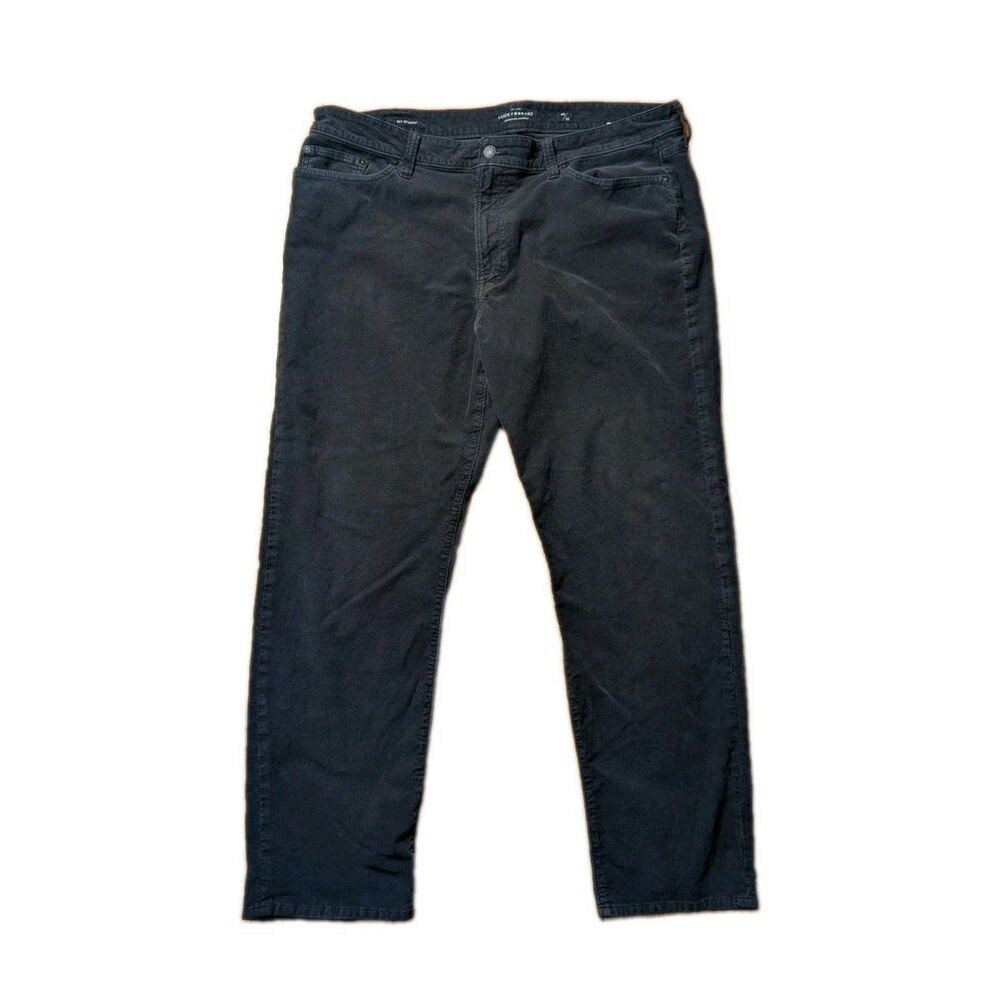 Lucky Brand 363 Straight Black Corduroy Pants Mens 40 x 32 Cords Relaxed